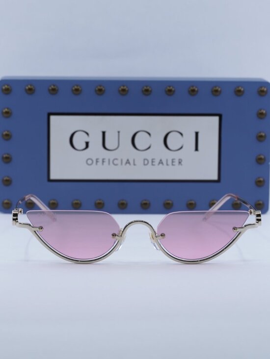 Gucci GG1603S 003 Cat Eye Sunglasses - Gold/Mirrored Violet main image 13